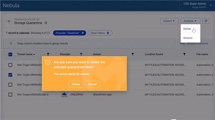 Introducing Quarantine for Cloud Storage Scanning in Nebula