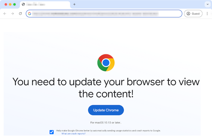 Chrome fake browser