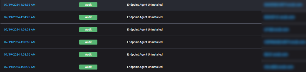 Nebula task activity show Medusa mass-uninstalling ThreatDown Endpoint Agents 