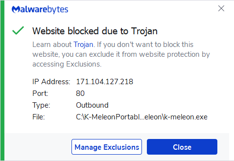Malwarebytes blocks 171.104.127.218