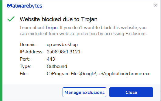 Malwarebytes blocks op.aewbx.shop