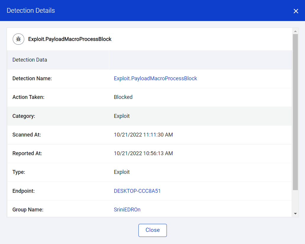 Macro payload blocked