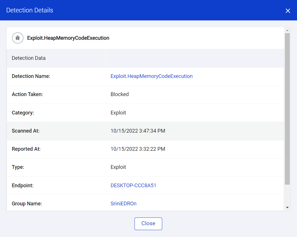 heap memory code execution blocked