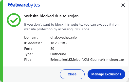 Malwarebytes blocks ghabovethec.info