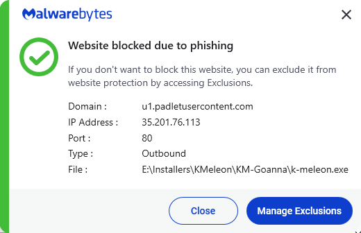 Malwarebytes blocks u1.padletusercontent.com