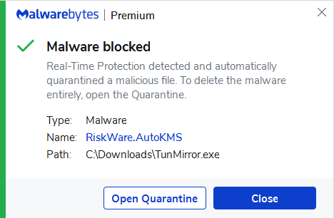 block RiskWare.AutoKMS
